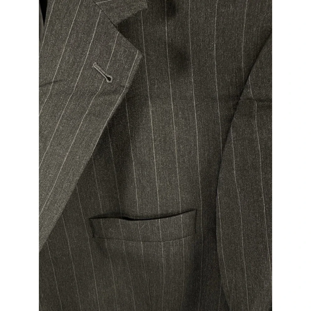 Joseph A Bank Men Blazer 50REG‎ Dark Gray Pinstriped 100% Wool 2 Button Front